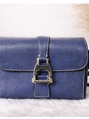 Dooney & Bourke Navy Blue Crossbody Bag with Gold Buckle